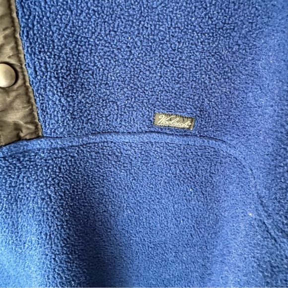 Vintage Woolrich blue fleece T snap quarter snap crop pullover size XL - Picture 4 of 8